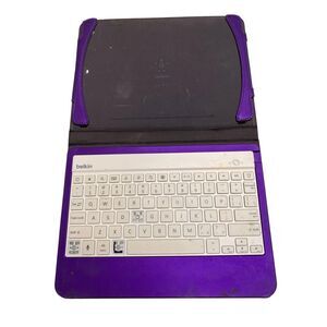 Belkin F5L152 Slim Style Keyboard Case Purple White Untested For Parts